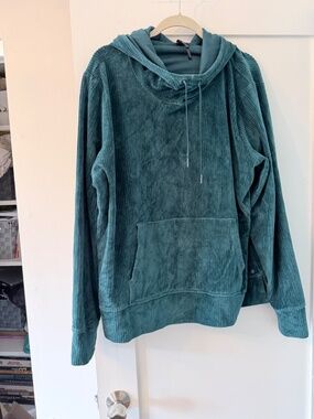 Gaiam Corduroy Hoodie Pullover | Size XXL | Teal